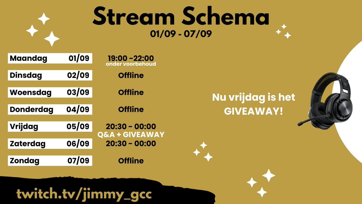 JIMMY__gcc's tweet image. Het nieuwe streamschema voor deze week!
Met vrijdag een grote show!
- Q&A met Michke
- Giveaway day
Wees er zeker bij!
Twitch.tv/jimmy_gcc
#twitch #streamer #vlaamsestreamer #contentcreator #JIMMY_gcc