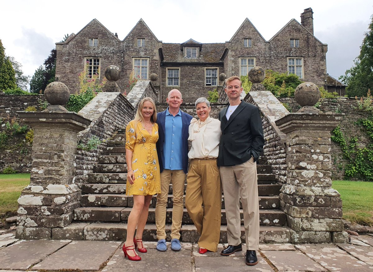 Our new movie-length BBC doc RETURN TO NARNIA features the four Pevenzie siblings returning to the home of the wardrobe, Llanvihangel Court

L-R: Sophie Cook (Susan), Jonathan Scott (Edmund), Sophie Wilcox (Lucy) &amp; Richard Dempsey (Peter) reunited on location after nearly 40 yrs!