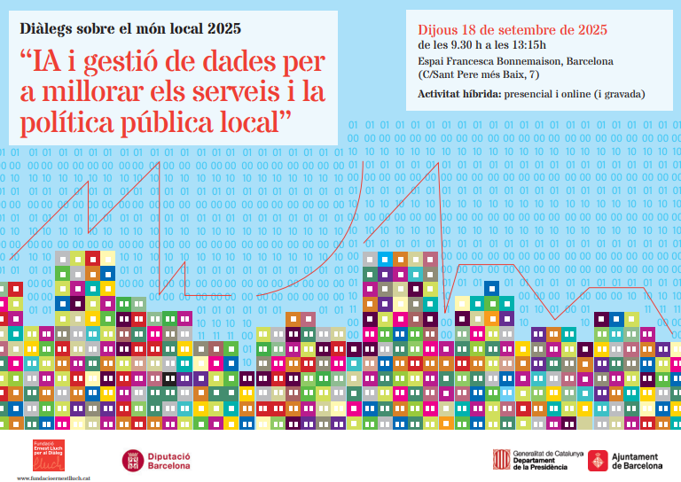 CIDO (@cidodiba) on Twitter photo 📢 No et perdis la Jornada de Diàlegs del Món Local de la <a href="/FundErnestLluch/">FundacióErnestLluch</a> "IA i gestió de dades per a millorar els serveis i la política pública local".
Inscriu-t'hi a secretaria@fundacioernestlluch.org
🗓️ 18/09/2025
📍 Espai Francesca Bonnemaison
🖱️ bit.ly/3GrZB7V 📢 No et perdis la Jornada de Diàlegs del Món Local de la <a href="/FundErnestLluch/">FundacióErnestLluch</a> "IA i gestió de dades per a millorar els serveis i la política pública local".
Inscriu-t'hi a secretaria@fundacioernestlluch.org
🗓️ 18/09/2025
📍 Espai Francesca Bonnemaison
🖱️ bit.ly/3GrZB7V
