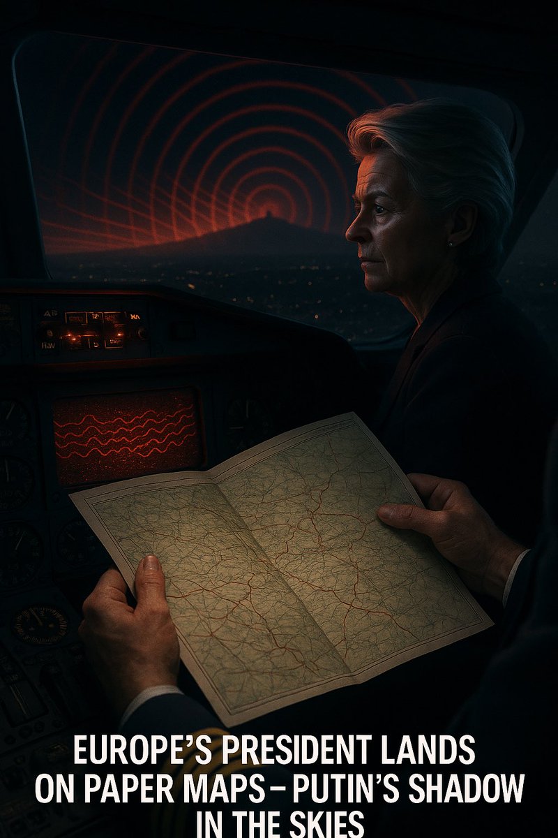 🚨 “Putin’s Shadow in the Sky: Von der Leyen’s Plane Forced to Land on Paper Maps After Suspected Russian GPS Attack”

A jet carrying Europe’s most powerful official, Ursula von der Leyen, begins its descent into Plovdiv, Bulgaria. 

Suddenly, the instruments go dark. GPS