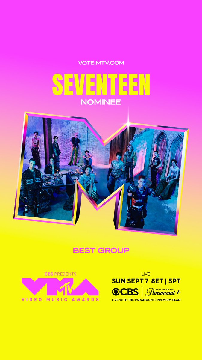์ธ๋ธํด(SEVENTEEN) (@pledis_17) on Twitter photo SEVENTEEN is nominated for
๐Best Group at the 2025 MTV #VMAs !โค๏ธโ๐ฅ
๐ (ET) 2025.09.02 11:00 - 2025.09.06 11:00
๐ (KST) 2025.09.03 10:00 - 2025.09.07 00:00
A total of 4 rounds, each available for 24 hours on <a href="/MTV/">MTV</a> Instagram!
๐ instagram.com/mtv
#SEVENTEEN #์ธ๋ธํด
#VMA SEVENTEEN is nominated for
๐Best Group at the 2025 MTV #VMAs !โค๏ธโ๐ฅ
๐ (ET) 2025.09.02 11:00 - 2025.09.06 11:00
๐ (KST) 2025.09.03 10:00 - 2025.09.07 00:00
A total of 4 rounds, each available for 24 hours on <a href="/MTV/">MTV</a> Instagram!
๐ instagram.com/mtv
#SEVENTEEN #์ธ๋ธํด
#VMA