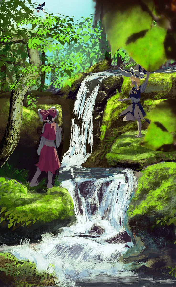 夏の日※タップ推奨
#東方Projectᅠᅠᅠᅠ  #霧雨魔理沙　#博麗霊夢