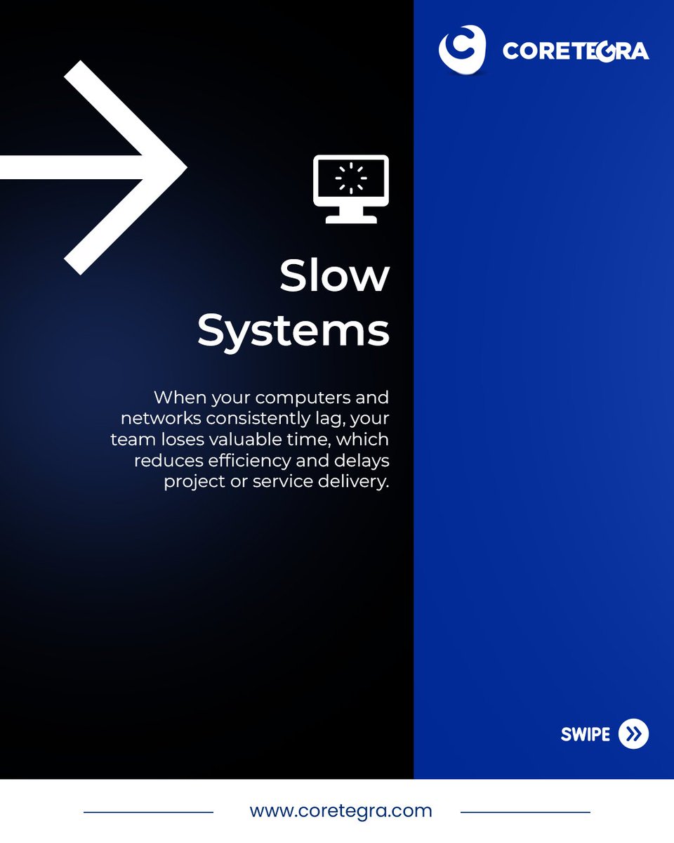 Coretegra1's tweet image. Struggling with slow systems and frequent downtime? These 5 signs show it’s time for professional IT support. Coretegra ensures seamless business operations with reliable solutions.

#itsolutions #coreit #businessgrowth #digitaltransformation #coretegra #managedit #efficiency
