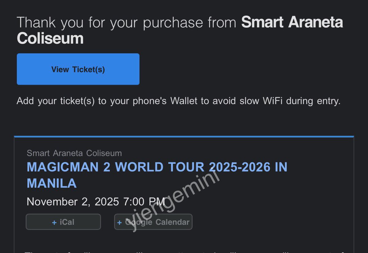 Yannie (@yiengemini) on Twitter photo SEE YOU <a href="/JacksonWang852/">Jackson Wang</a>
Huge shoutout to <a href="/375haechanradio/">j ⭐️ | ticket purchasing assistance TPA</a>!! Really appreciate the service!! 🎉
#375haechanradioassists SEE YOU <a href="/JacksonWang852/">Jackson Wang</a>
Huge shoutout to <a href="/375haechanradio/">j ⭐️ | ticket purchasing assistance TPA</a>!! Really appreciate the service!! 🎉
#375haechanradioassists