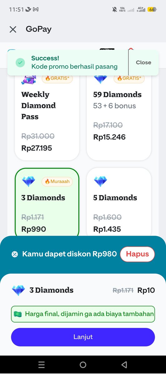 mlbbproplay's tweet image. Gess info 

Nanti sore ada event top up brppun dan dapetin 1 hero dan 1 skin special

Ni ada promo gopay buat nyelesain misi top upnya 3 diamond cuma 10 perak bisa dapetin hero dan skin spesial, 

Pake kode 3DMCUMA10RUPIAH di gopay games nya pilih 3 DM, selamat mencoba