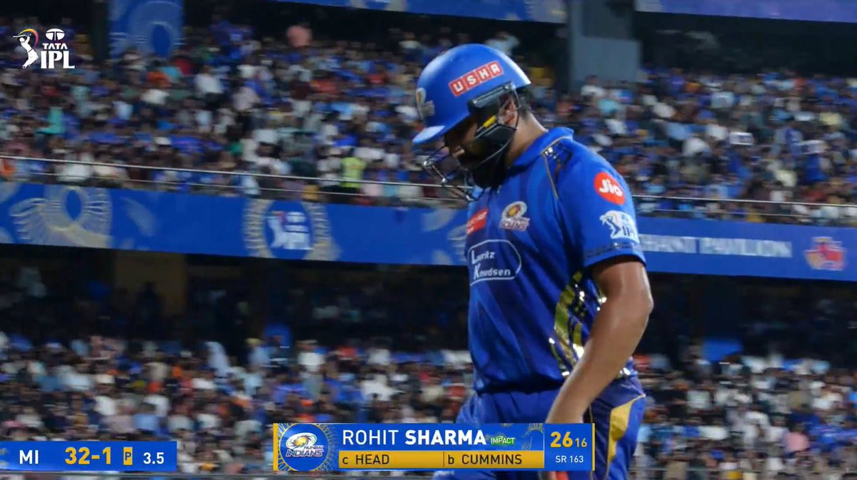 Rohit Sharma vs Pat Cummins in IPL

Matches 10 
Runs scored 38 
Dismissed 4 times 
Average 9.5 

But sarr selfless Saar 😵‍💫✨