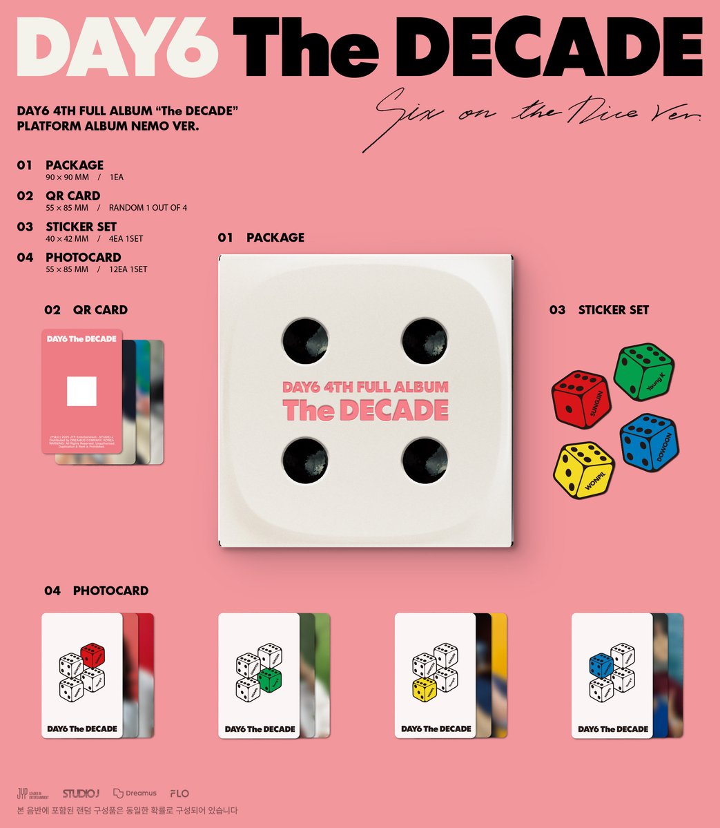 day6official's tweet image. DAY6(데이식스) 4th Full Album
&amp;lt;The DECADE&amp;gt;
ALBUM PREVIEW

PLATFORM ALBUM NEMO Ver. (Six on the Dice Ver. / City Days Ver.)

2025.09.05 FRI 6PM (KST)

#DAY6 #데이식스
#The_DECADE
#DAY6_10th_Anniversary