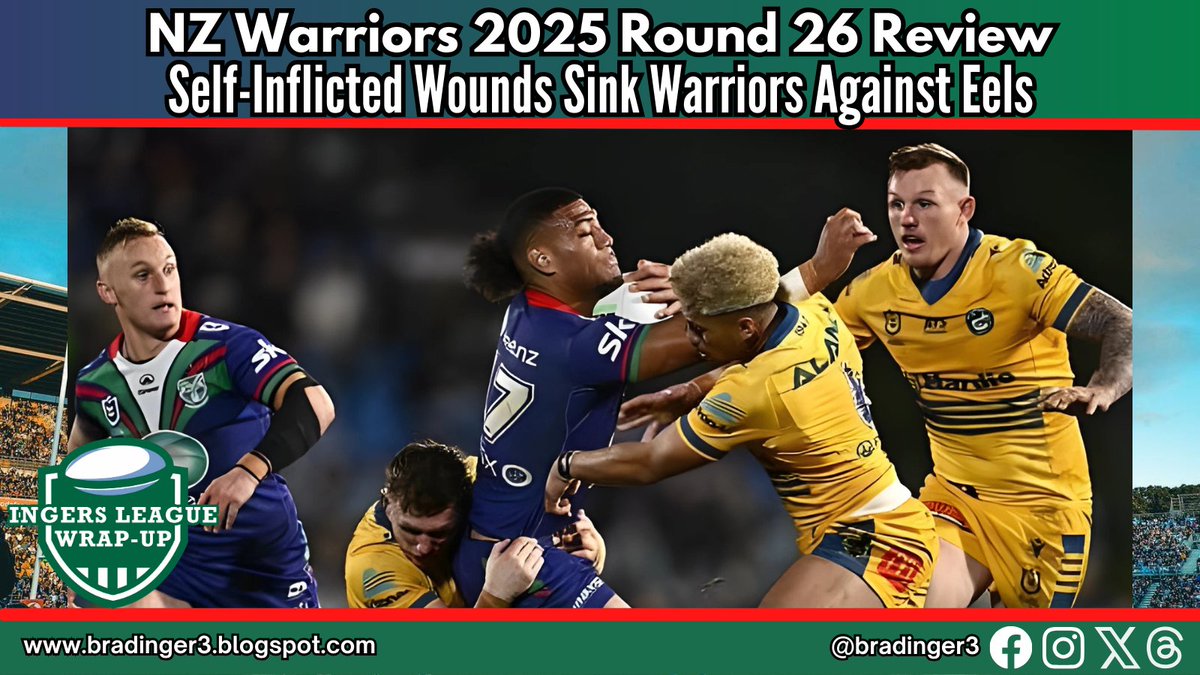 My review of the <a href="/NZWarriors/">One NZ Warriors</a> Round 26 clash with the <a href="/TheParraEels/">Parramatta Eels</a> is live! A tough one to break down, give it a read. #NRL #letsgonewarriors #nrlwarriorseels #upthewahs Ingers League Wrap-Up: NZ Warriors 2025 Round 26 Review: Self-Inflicted W... bradinger3.blogspot.com/2025/09/nz-war…