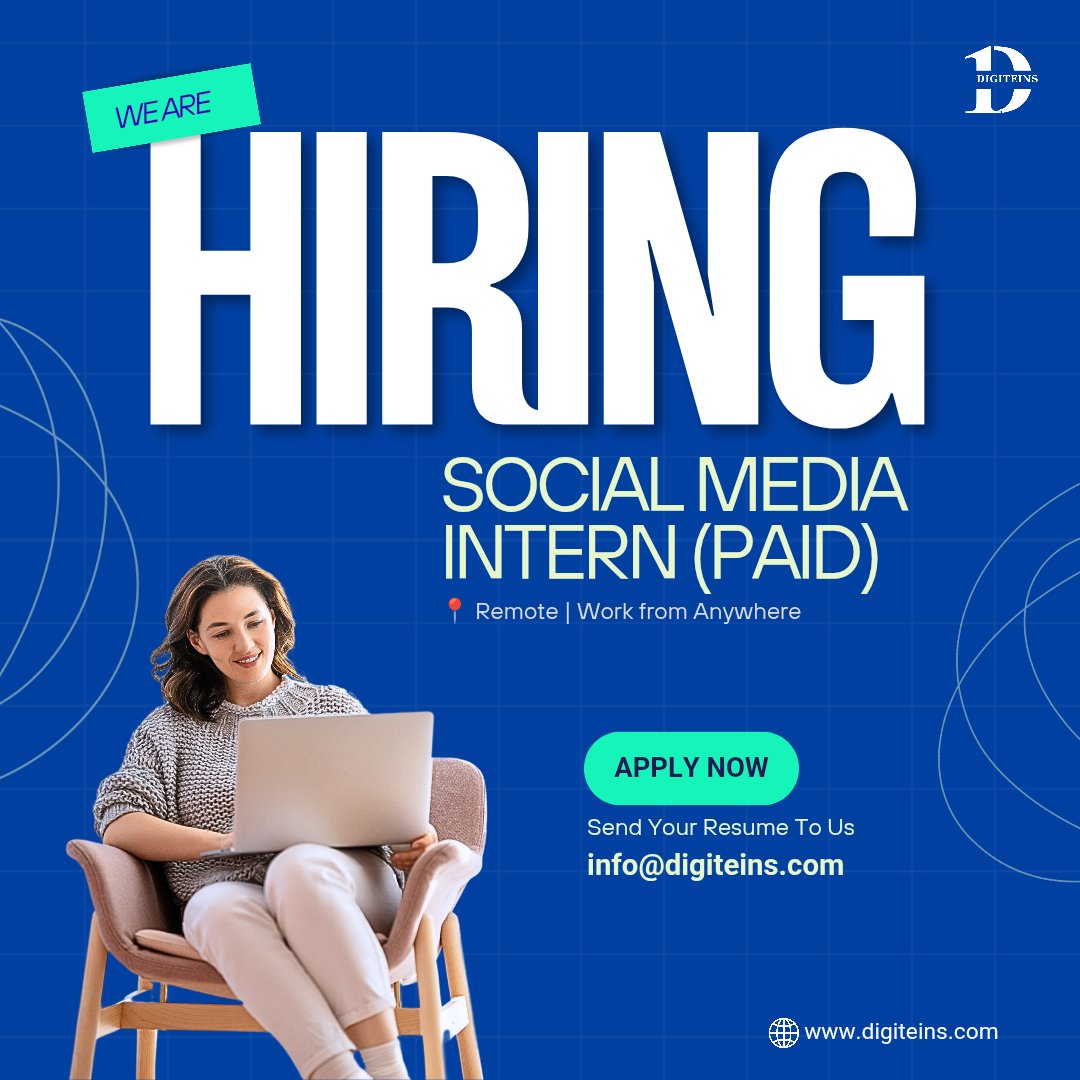digiteins's tweet photo. ๐ข Digiteins is hiring a Social Media Intern
๐ Remote
๐ธ Paid
๐ 3 Months
Love content? Hate boring internships?
Letโs make scroll-stopping magic together.
Apply: info@digiteins.com
#SocialMediaIntern #RemoteJobs #TeamDigiteins #MarketingInternship https://t.co/WSeyPvnAPM