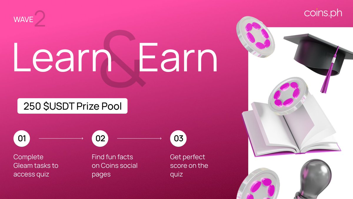 coinsph's tweet image. We’ve got another edition of Learn &amp;amp; Earn for you this week, and this time we’ve got another one for you with @Polkadot Asset Hub! 🟣⚪️

⚪️ 250 $USDT (₱12,400+) prize pool
🟣 20 winners will get 12.5 $USDT (~₱715) each!

How to join:
1️⃣ Complete Gleam tasks 👉…
