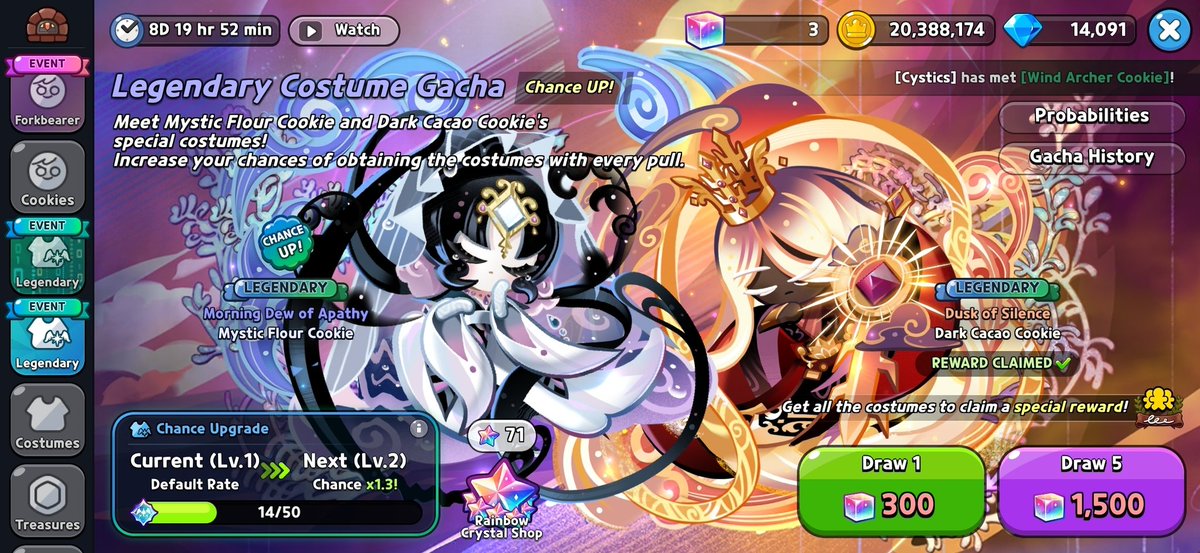 I'm sick, I got this wack ass Dark Cacao skin before the Mystic Flour one I wanted smh, knew ts would happen