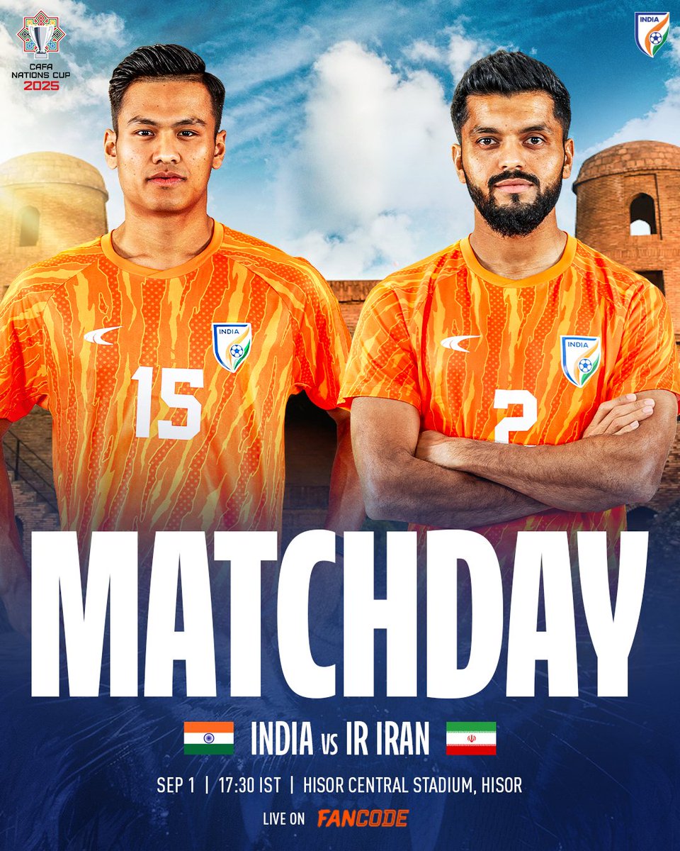 🚨 Matchday ✨

The #BlueTigers 🇮🇳 face IR Iran 🇮🇷 in their second #CAFANationsCup2025 clash today 🙌

Live action is being streamed by <a href="/FanCode/">FanCode</a> 📡

#INDIRN ⚔️ #IndianFootball ⚽