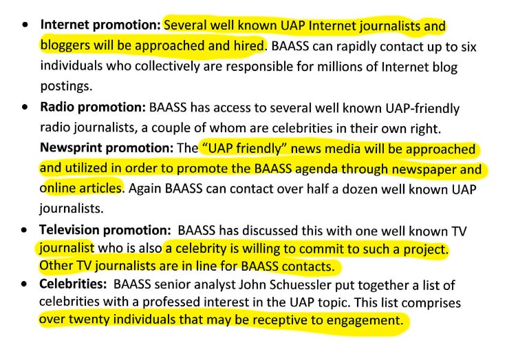 ParaN_rmal's tweet image. Was Tom Delonge targeted by Bigelow Aerospace's "Project Forum" to promote UFO Disclosure? 

A few months ago, a 2010 BAASS document leaked to the public where in it they detailed a plan to push a UFO / UAP media campaign. 
 
#ToTheStars