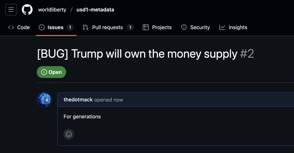 How does everyone feel about USD1? I submitted a bug report if anyone wants to comment. Seems like a bug to me. github.com/worldliberty/u…