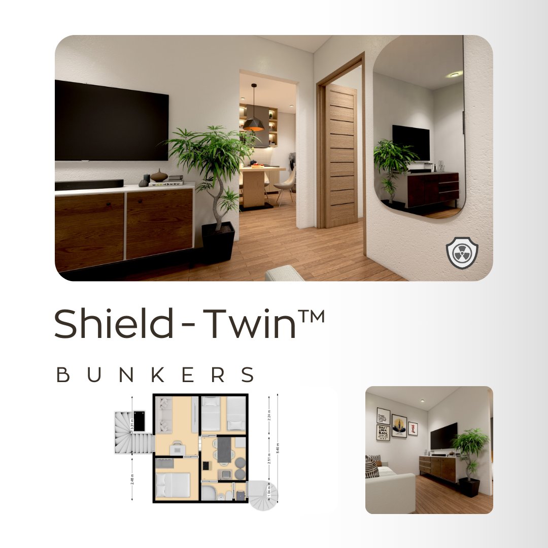 🛡️ Shield–Twin™
One fortified shelter. Built for families or dual-occupancy under threat.
Engineered to Swiss/NATO standards with NBC protection, decontamination zone, and full living space.

CBSS builds safety you can live in.

#CBSS #Cyprus #Limassol #Nicosia #Bunkers