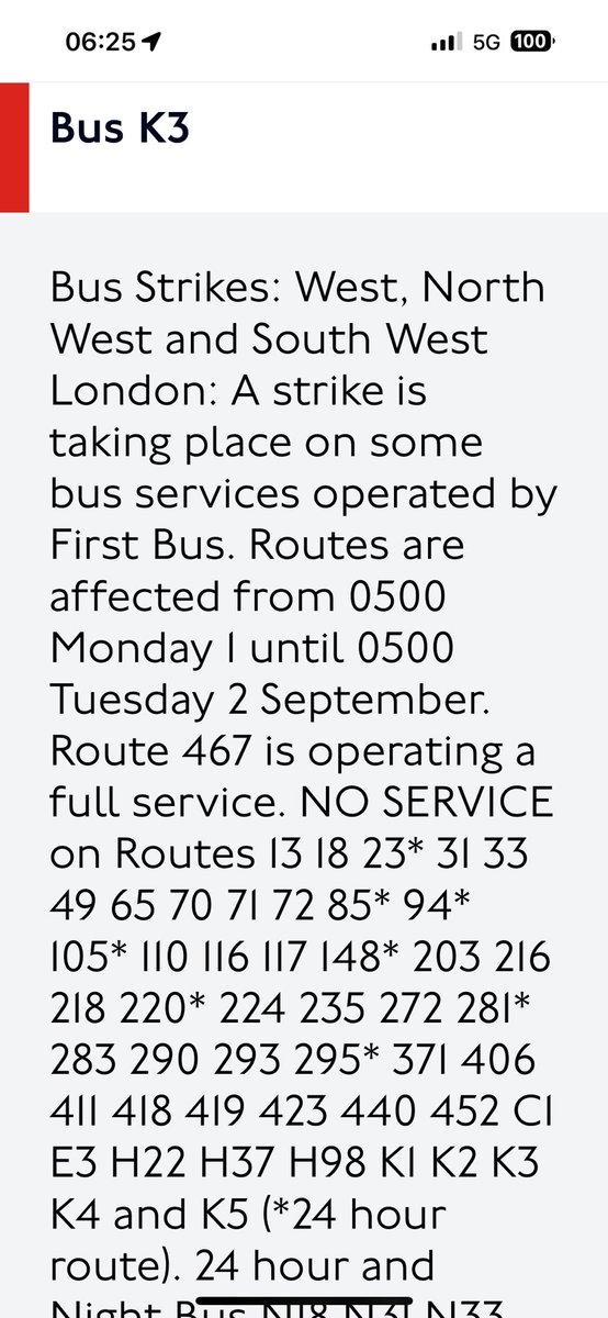 Don’t forget K3 bus on strike today