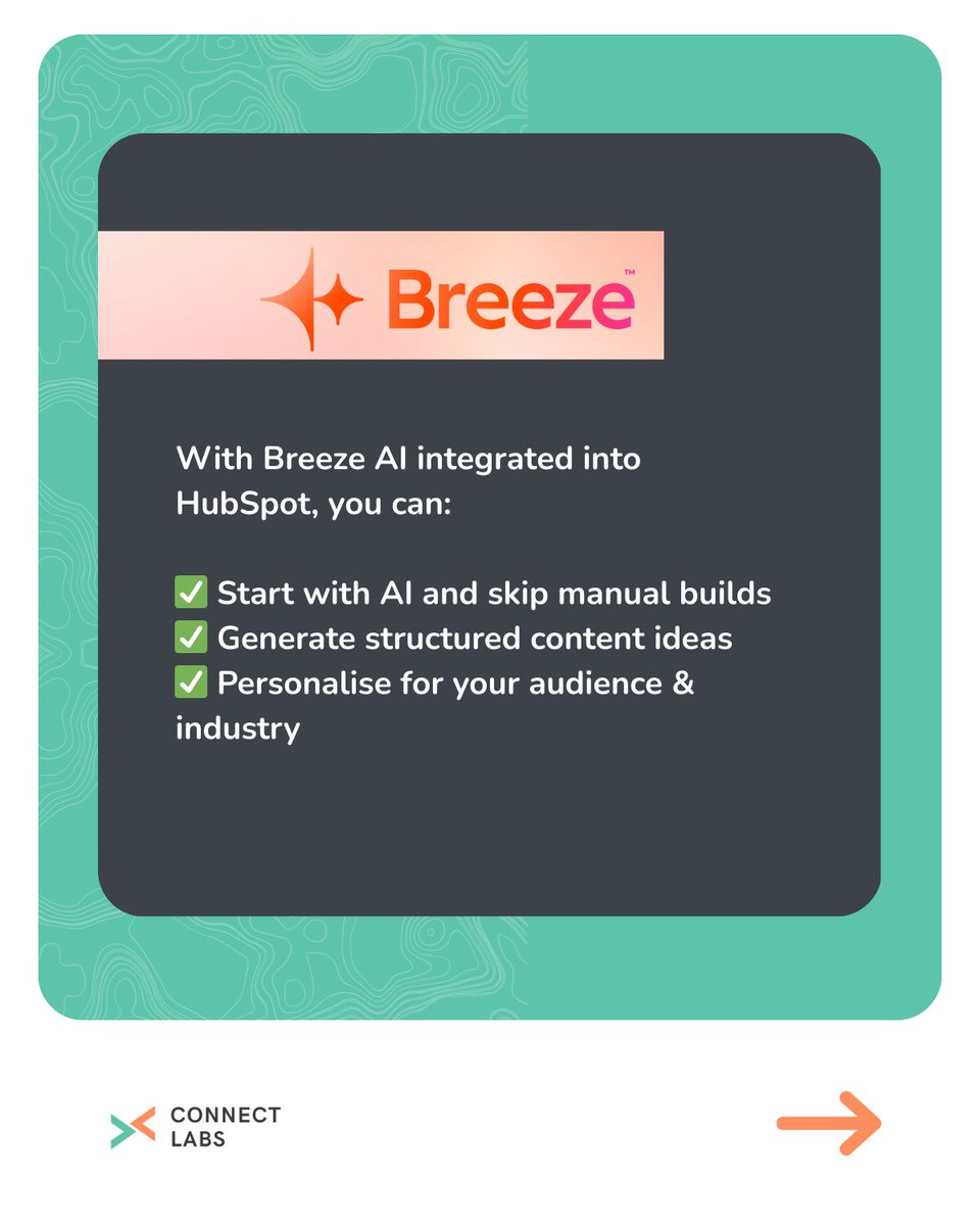 ConnectLabs's tweet image. ⏱️ Why spend hours building landing pages?
With HubSpot’s Breeze AI, you can generate high-performing, personalised pages in minutes and focus on strategy instead of busywork.
👉 Read more- hubs.ly/Q03Gk8F80
#HubSpot #HubSpotAI #LandingPages #BreezeAI #ConnectLabs