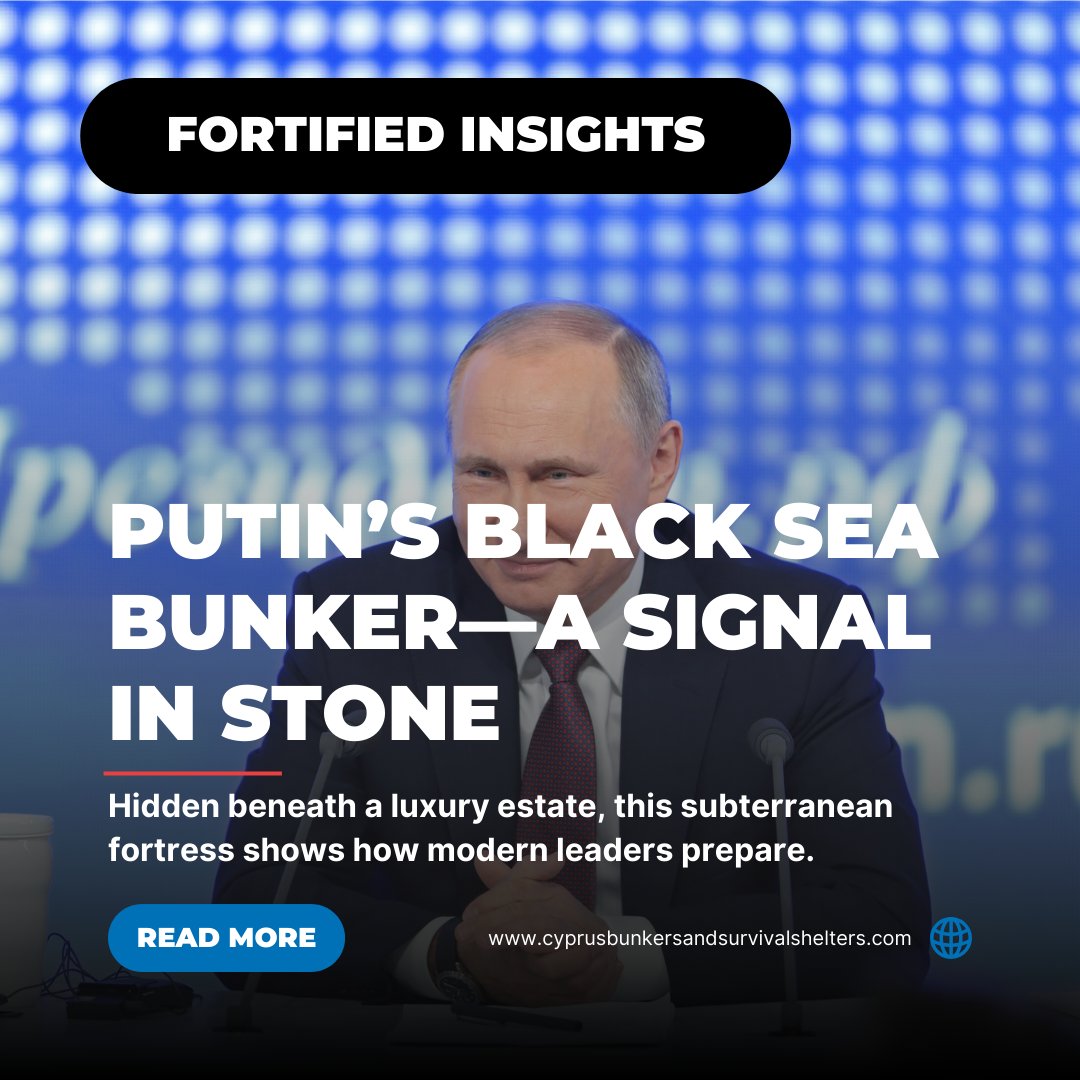 🇷🇺 Putin’s Black Sea Bunker
Hidden beneath a luxury estate, this underground fortress sends a clear message: survival infrastructure is no longer optional for world leaders.

A signal in stone.

🔎 Read more in our News+ section — link in bio.

#CBSS #Cyprus #Limassol #Nicosia