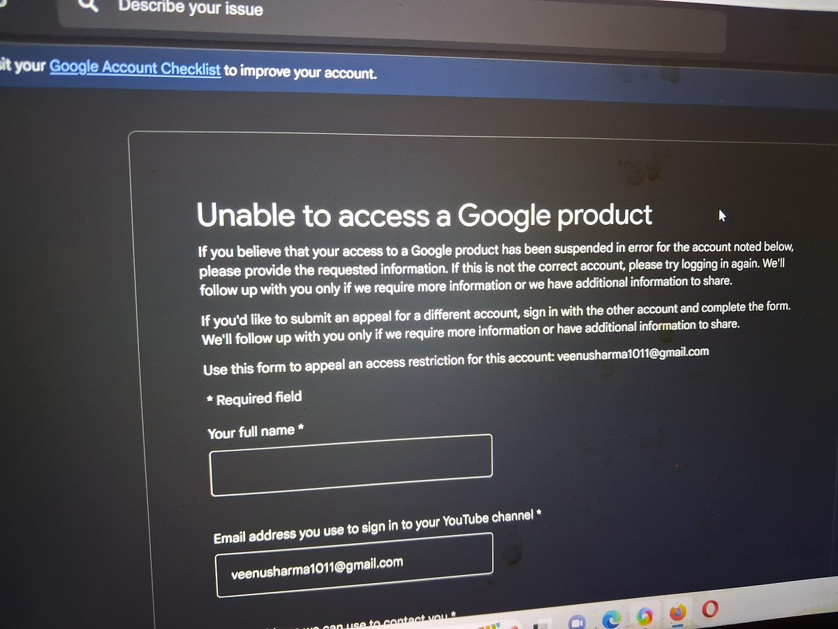 veenusharma1011's tweet image. #bangoogle i am Premier Paid member of Youtube veenusharma1011@gmail.com and they deactivated my youtube i am requesting indian Government to close services of Google in India  
@Google @YouTube
@PMOIndia Adv Veenu Sharma ( High Court Punjab and Haryana )
          98761-19950