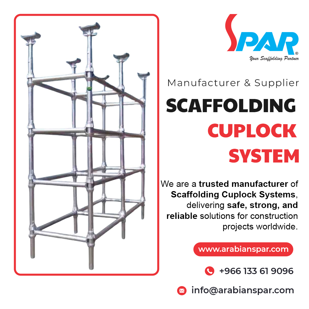 ArabainSpar's tweet image. Reach New Heights with Our Cuplock Scaffolding System!
👉As a leading manufacturer and exporter of scaffolding cuplock systems,
☎ +966 (13) 3619096, +966 (13) 3627320
📧 info@arabianspar.com
🌐 arabianspar.com
#arabianspar #scaffoldingcuplock #cuplockSystem #cuplock