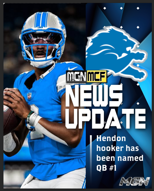 Myself and our QB coach had a meeting tonight have informed <a href="/henhook2/">Hendon Hooker</a>   that he  has been named QB 1 heading into regular season play.

we have placed jarred Goff on the trading block in #MGN  and we will be excepting offers going forward 
#TheDen <a href="/mgnsports/">TJ With MGN Gaming</a>