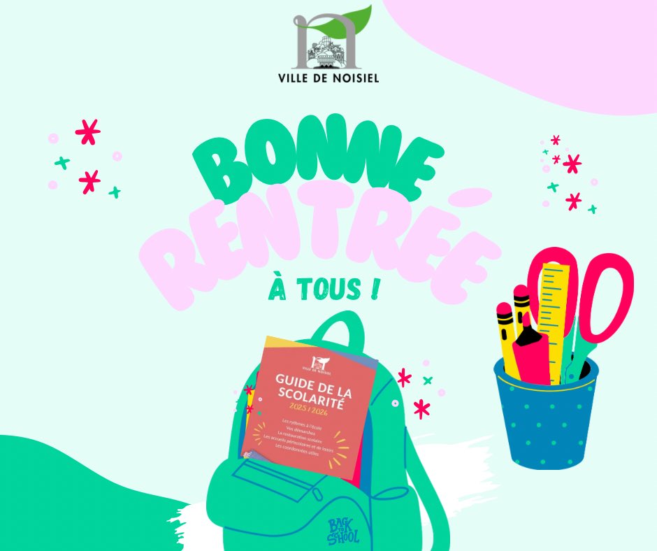 🎒 C’est la #rentrée !

La Municipalité souhaite une excellente reprise à tous les élèves noisiéliens et à leurs familles 👩‍🏫📚

📘 Un guide de la #scolarité a été réalisé : infos sur les temps scolaires &amp; périscolaires ➡️ urls.fr/N_8JbH

Bonne rentrée ! ✨