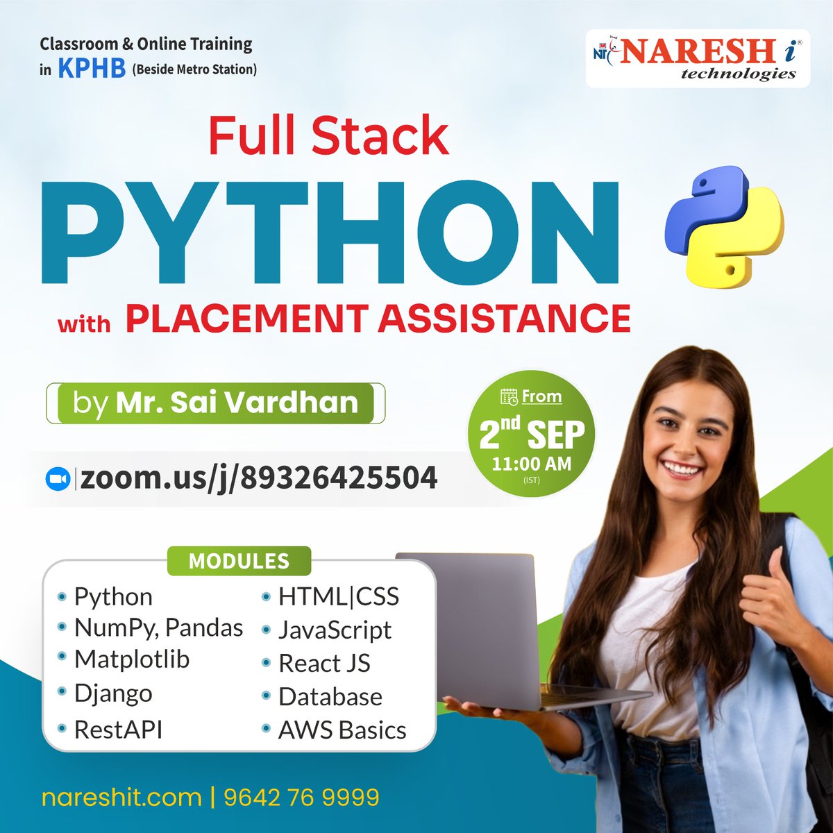 nareshitech's tweet image. 🚀 Launch Your Career with Full Stack Python!
Register Now: t.ly/FSPython-1SP
👨‍🏫 Trainer: Mr.Sai Vardhan
📅 Starts: 2nd September 2025⏰ Time: 11:00 AM (IST)

#Python #Fullstackpython #Pythonprogramming #PythonDeveloper #Numpy #Pandas #Programming