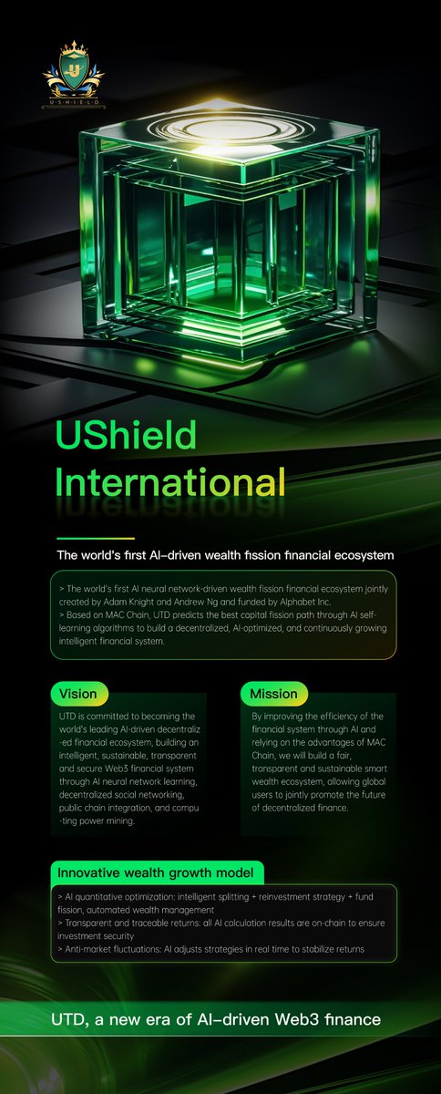Smart Splitting 🔄 + Hash Power Mining ⛏️ + Dynamic Incentives 💹
Build a decentralized, self-circulating wealth growth system.

Robust, secure, and sustainable, UTD truly puts assets into motion.

#UTD #Web3 #AIFinance #SmartFission #OnChainIncome #DigitalWealth