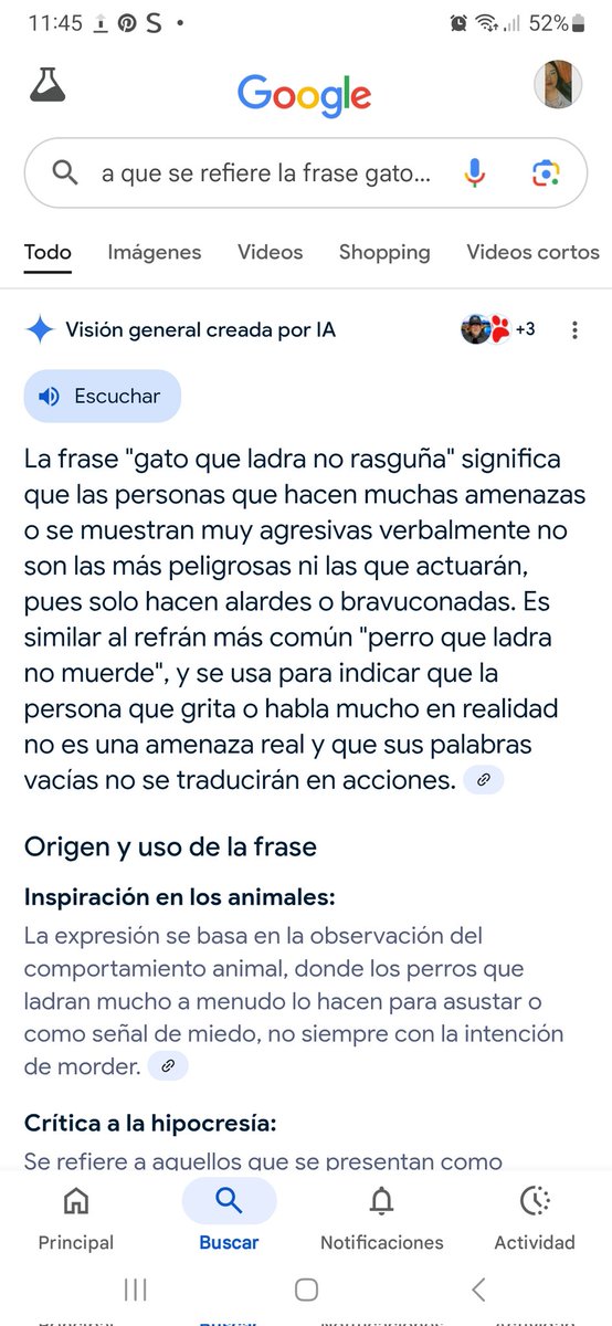 ir_LAND_a's tweet photo. @altocarnos JAJAJAJAJAJAJA me dio mucha risa esto, creen que por que la IA les da una respuesta basada en algoritmos la frase existe? Cualquier cosa que pongas en un buscador la IA tratará de darle sentido JAJAJAJ VE CÓMO INCLUSO TOMA LA FRASE MAL ESCRITA POR TI. Aquí te dejo un ejemplo: https://t.co/2gDkjGU7Z6