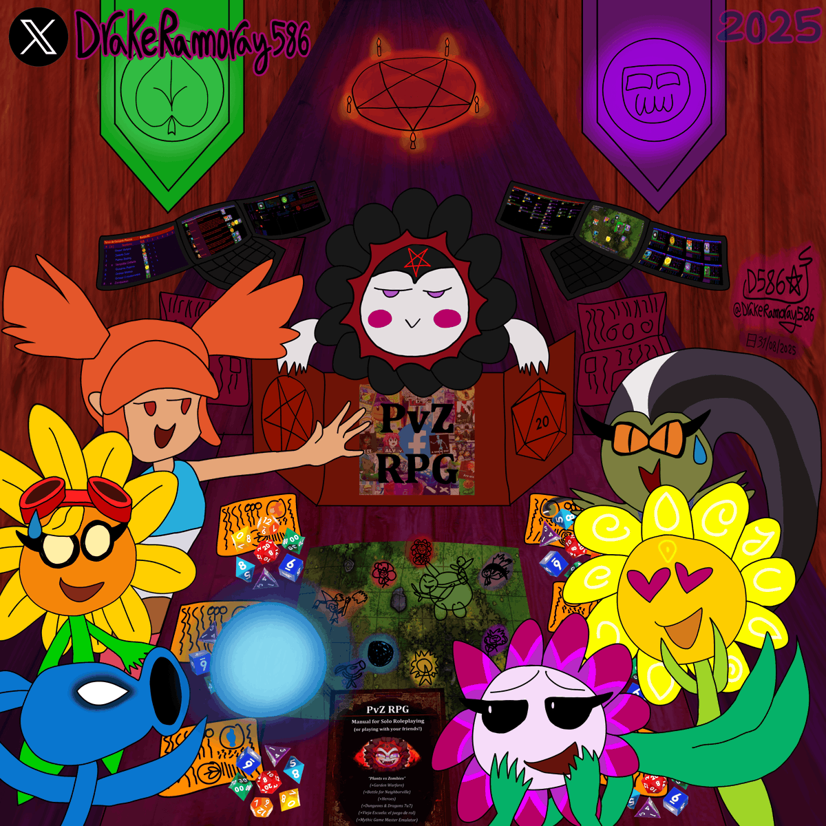 DrakeRamoray586's tweet photo. Saphyrasha la girasol vampiro jugando PvZ RPG (Dungeons & Dragons) con Spuky y sus amigas 7u7 ๐ฅ๐งโโ๏ธ๐๐ฒ
#VampireFlower #PatriceBlazing #GuisantePlasma #PlasmaPea #SolarFlare #DestelloSolar #BattyVimpire #AlienFlower #Sunflower #PvZFanart #PvZGW #PvZ3 #DnD #SoloRPG #SatanicPanic https://t.co/kusznOLUiB