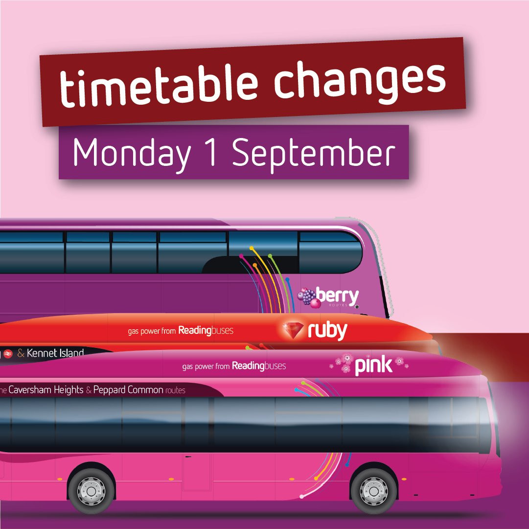 New timetables start today! We’ve made changes to ruby 10 as well as to our buses in Caversham. There are also new timetables on bronze 11, orange 13/14, purple 17 and some other routes too. For full details of our changes visit:  bit.ly/4oqVFWd