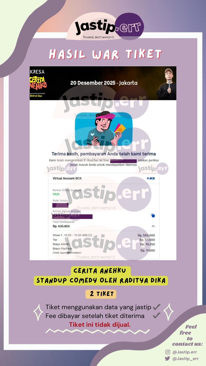JASTIP.ERR (Jasa War Tiket) tweet media