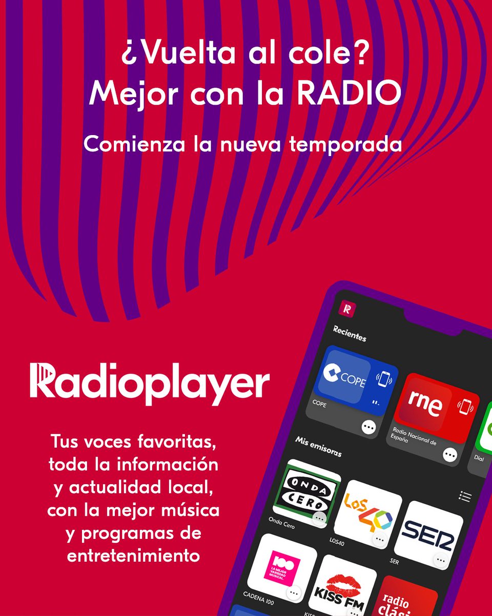 Hoy empieza la nueva temporada de #Radio. Si no te quieres perder nada, ¡únete a #Radioplayer!

Tus radios favoritas, con la mejor calidad de sonido y sin publicidad añadida. El único sitio de radio avalado por las principales emisoras

radioplayer.es
#BuenosDías