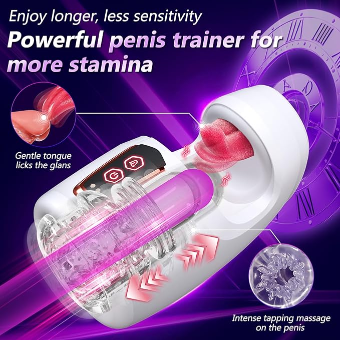 🔥Ignite your pleasure with our Next-Gen Male Masturbator! 
🚀Experience 10 thrusting &amp; 10 tongue-licking modes for ultimate stimulation. 
💥Soft silicone, 4600 RPM power, and discreet design—perfect for solo play or endurance training. 
#MaleMasturbator  #AdultToys