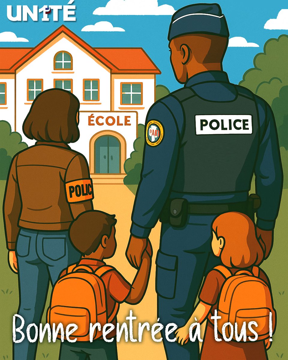 UN1TE_policenat's tweet photo. 📚✨ C’est la rentrée !

Aujourd’hui, comme des millions de familles, les policiers accompagnent leurs enfants sur le chemin de l’école.
👮‍♂️👮‍♀️ Derrière l’uniforme, il y a aussi des parents, des mamans, des papas, qui jonglent entre missions et vie de famille.

➡️ En cette rentrée, UN1TÉ rappelle l’importance de soutenir ceux qui protègent au quotidien, tout en restant présents pour leurs proches.

Bonne rentrée à toutes et tous, petits et grands ! 🍀✏️

#UN1TÉ #Rentrée2025