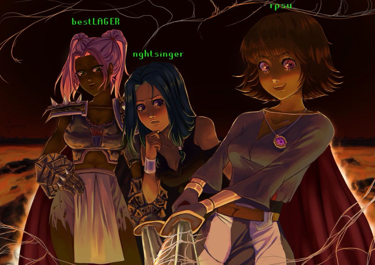 Drawing i made for my friends i play osrs with! Took my a couple days to finish and i tried to do use the more animeish art style here again.

_____
#runescape #runescapefanart #runescapeart