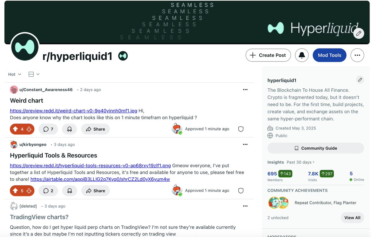 This is your reminder to join r/hyperliquid and discuss and engage with people about Hyperliquid on <a href="/Reddit/">Reddit, Inc.</a> 

👉 reddit.com/r/hyperliquid1/

p.s. any reddit growth experts? let us know!