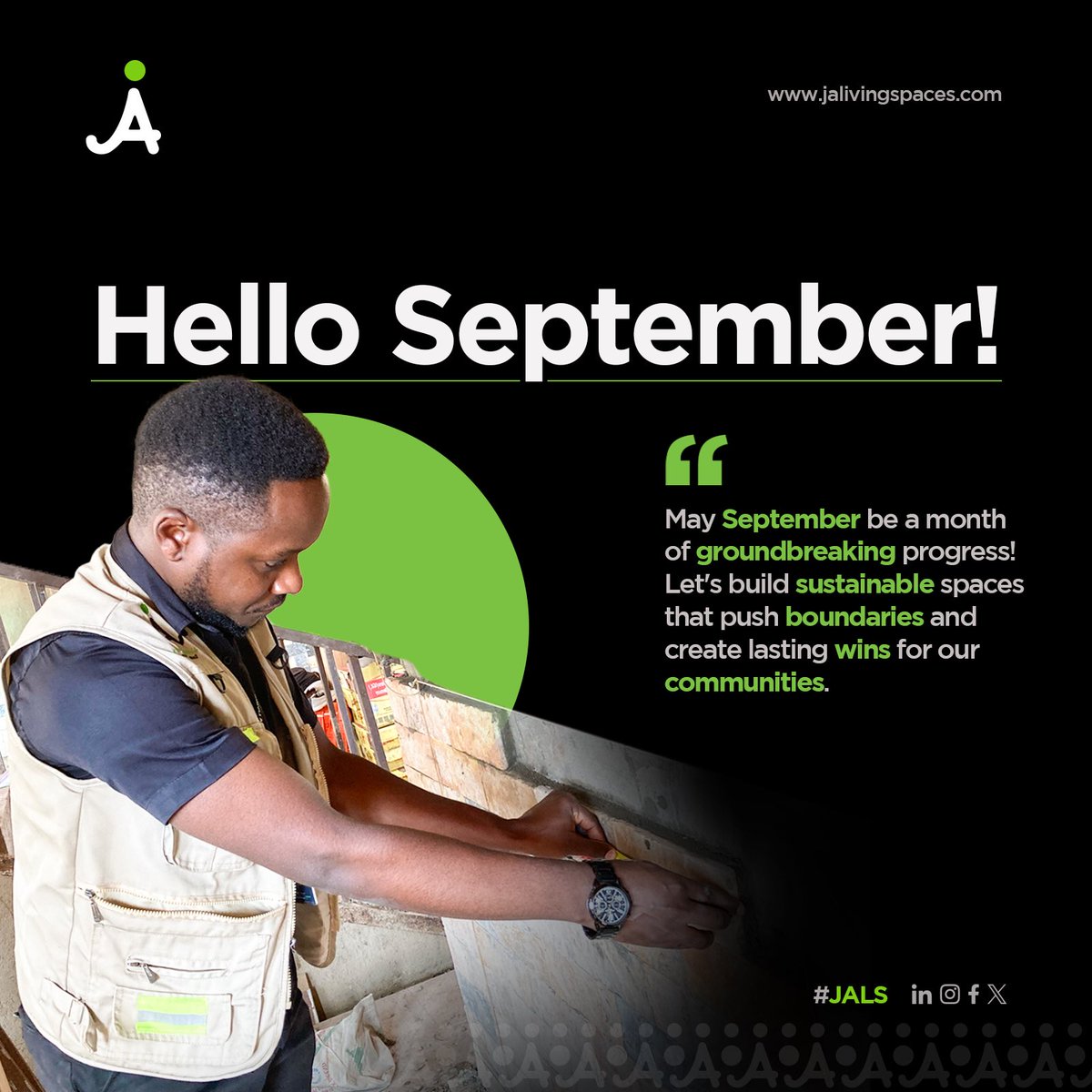 Happy New Month from all of us at JALS☘️

#September
#HappyNewMonth
#JALS
#SustainabilityNow