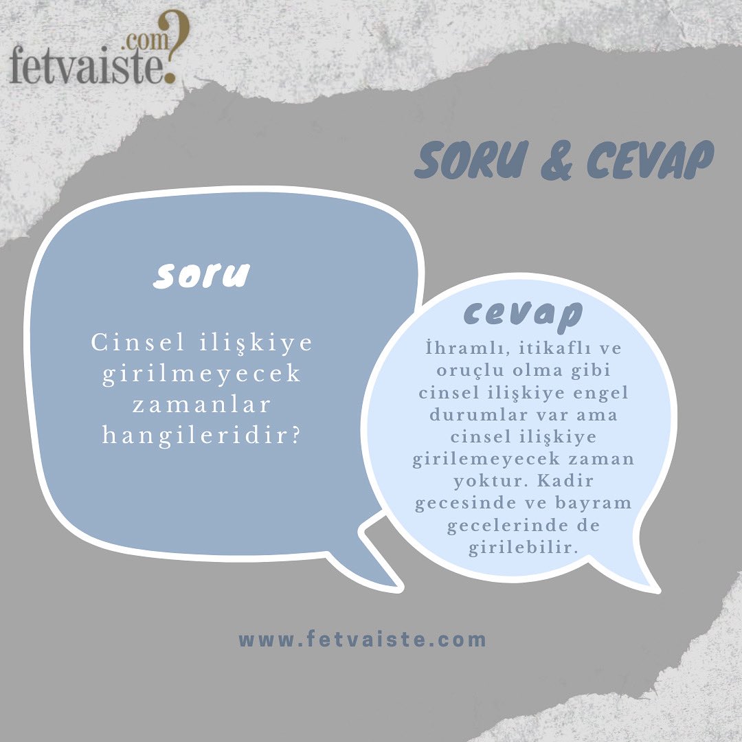 .
Cinsel ilişkiye girilmeyecek zamanlar hangileridir?

#fetvaiste #fetva #fetvameclisi #fetvalar #birfetva #fetvakurulu #videofetva #ölüm #ahiret #kabir #cenaze #fetvahattı #fetvanet #fetvayokusu #fetvasor #fetvahane #fetvavar #diyanetfetva #fetvasorucevap #kurbanfetvaları