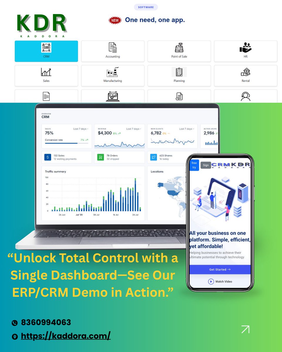 KaddoraTech's tweet image. 👉One dashboard, total control—experience the ultimate ERP/CRM demo showcasing unified insight, seamless workflow, and full business command.
#CRM #crmtips  #crmtools #CRMSystems #crmerpbridge #crmerpcompany #crmerptraining #crmerpsolutions #CRMSoftware #crmerpdevelopment