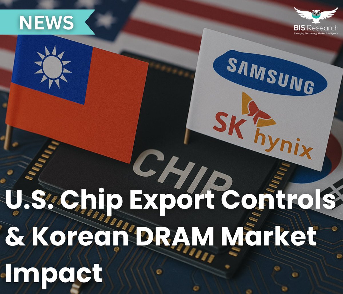 U.S. tightened export rules, ending VEU exemptions for chip gear in China; <a href="/SamsungUS/">Samsung US</a> , <a href="/SKhynix/">SK hynix</a> shares fell, highlighting risks to DRAM, NAND production.

#semiconductors #chip #Samsung #Geopolitics  #SupplyChains #USA #China #semiconductor #TechnologyNews #KoreanUpdates #news