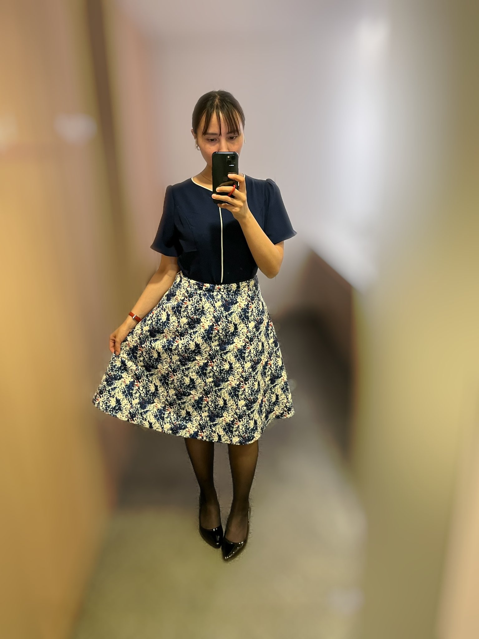 overE ハートネックパイピングブラウス ラベンダー 102 ハートネック