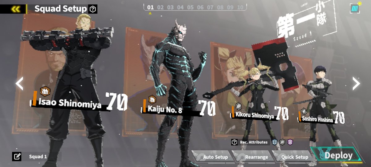 LoloDia15364223's tweet photo. @kj8_TheGame_EN This is my actual team, i the game is easy to play, the menu and the easy acces to go for the material that i need to improve my squad is great, only i would like to get Reno Ishikawa more easy because at the moment i try with 15 multis of 10 and i dont get it.
#K8Game, #K8React https://t.co/WlURjrmpNN