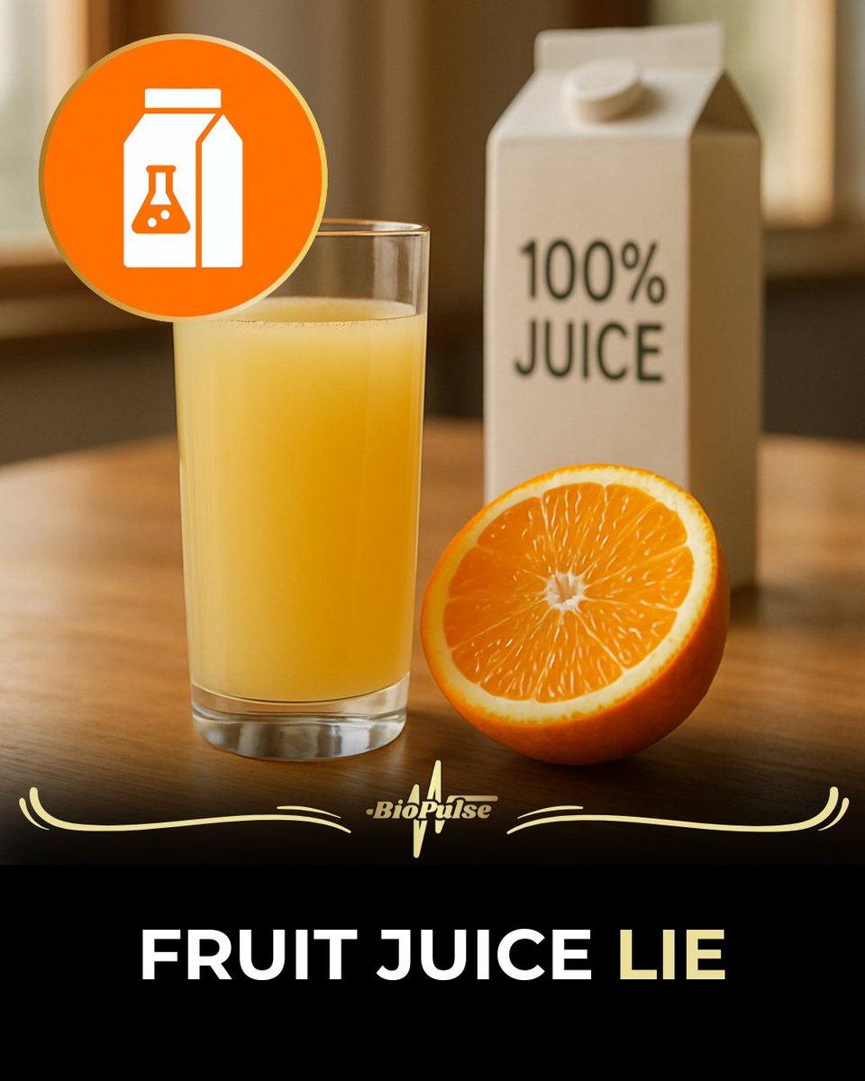 BioPulse_'s tweet image. 🍊 The Truth About Store-Bought Orange Juice

That “100% juice” label doesn’t tell the whole story. Most commercial orange juice is heavily processed long before it hits your glass.

🔥 What Actually Happens
• Juice is stripped of oxygen to extend shelf life (up to a year in…