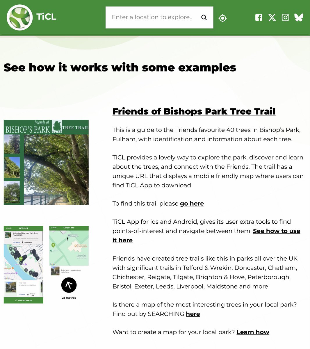 Is there a map and App guide to the most interesting trees in YOUR local park? 🌲🌴🌳

Perhaps you could make one ?  🤔

ticl.me