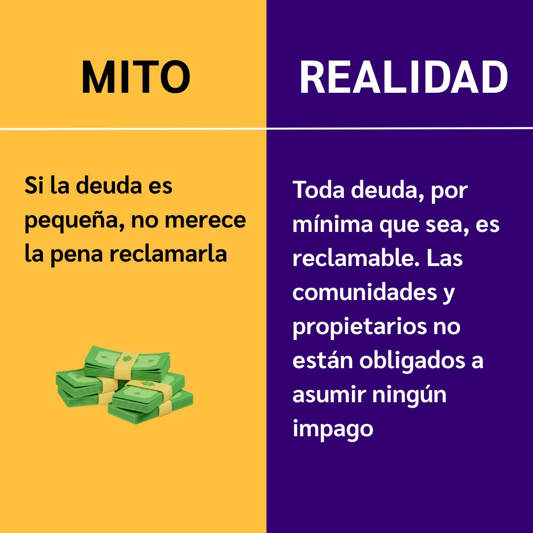 sinmorosos's tweet photo. ¿Te han dicho que no merece la pena reclamar una deuda pequeña? ¿O que es demasiado caro o lento?💭

Existen muchos mitos ✅❌entorno a las reclamaciones de impagos de alquileres y cuotas comunitarias. Por eso te contamos 3 mitos muy comunes y cual es la verdad que se esconde. https://t.co/T7oaCSfIpy