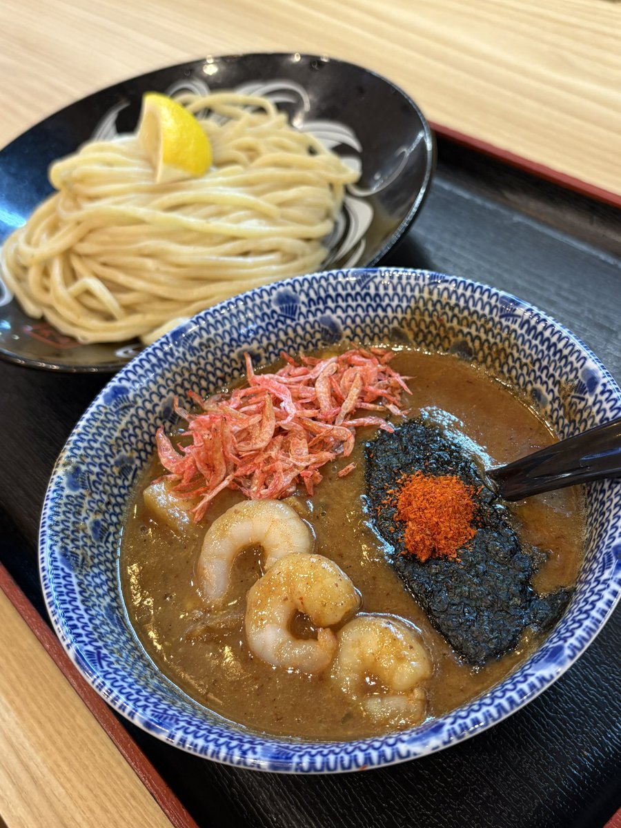 🦐初限定🦐
『甘海老つけ麺』
試作完了しました！

明日9/2(火)〜
限定¥1.200-でご提供させていただきます✨

メッチャ海老ですので、海老好きの方はどうぞm(_ _)m