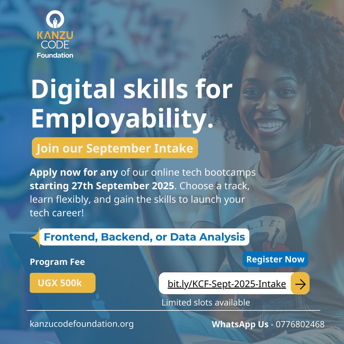 KanzuCodeOrg's tweet image. Yes, AI can support building and automating project development these days, but it's only as good as the skilled professionals who know how to leverage it effectively.
Don't let another month pass by.
🚀 Programs start 27th September 2025
Apply Using: bit.ly/KCF-Sept-2025-…