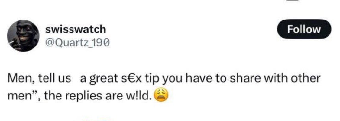 Men were asked to share great s€x tips from their experience and the replies will shock you😳

Open thread