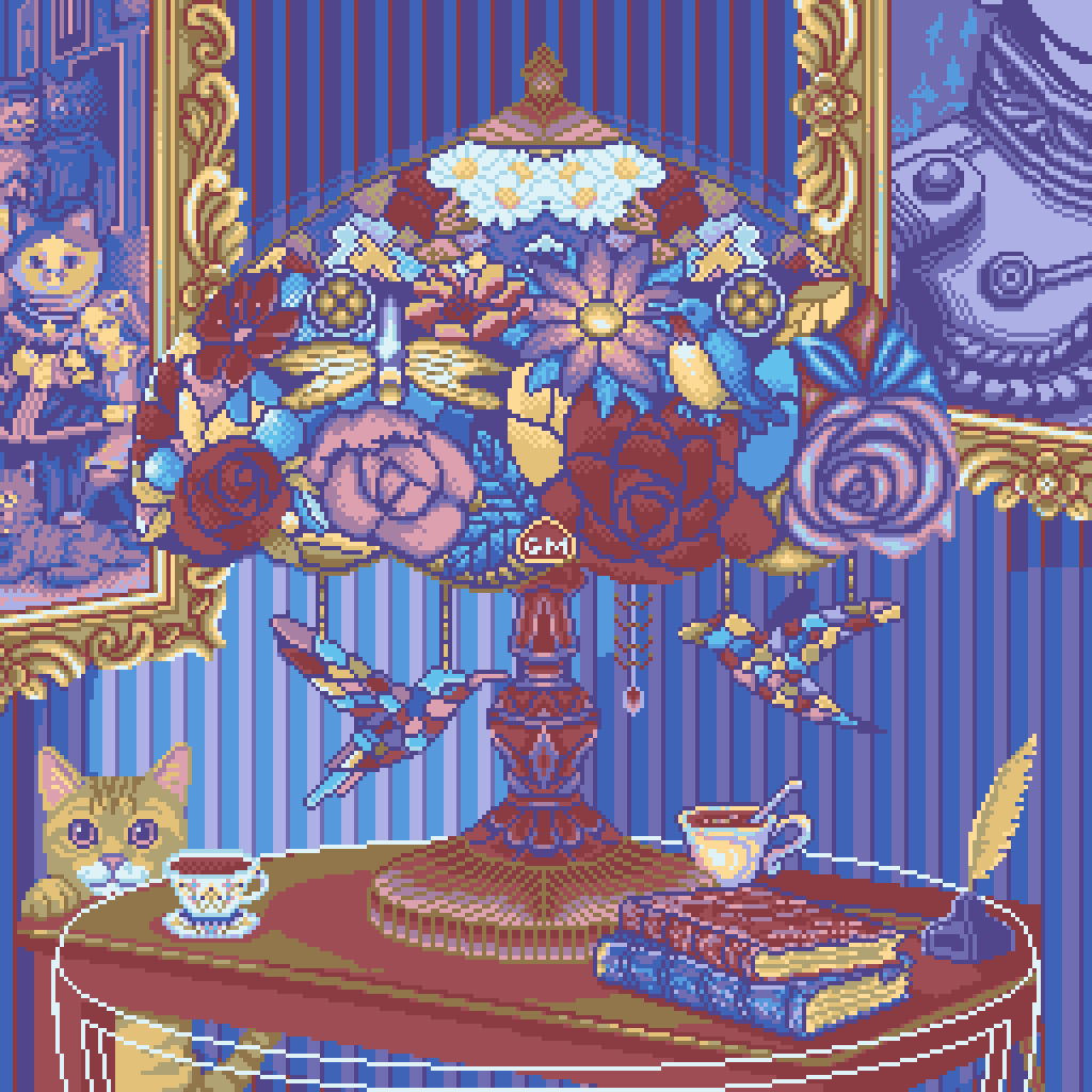 I really like this canvas. I'm waiting to see how it develops as the artists continue their work. I’ll probably mint it.
Day 754 on <a href="/basepaint/">K Barry</a>: Tiffany Lamp